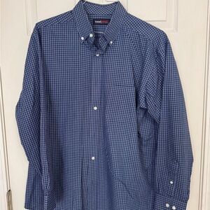 Roundtree & Yorke Navy Plaid Men's Shirt